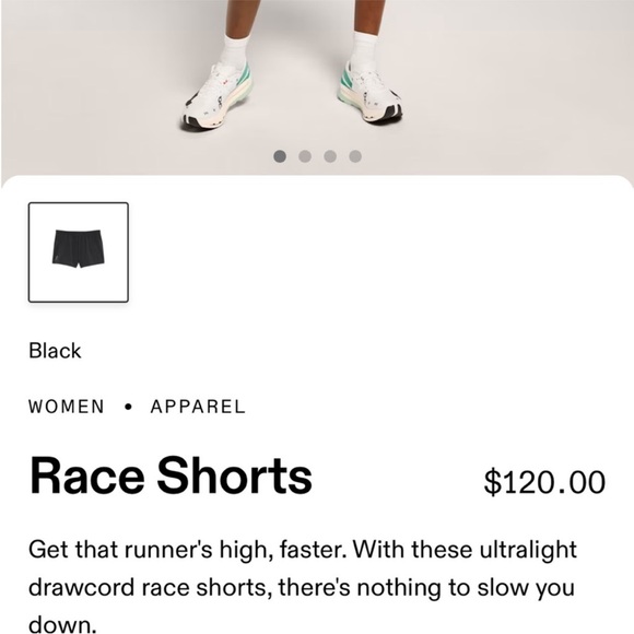 On Running Black Athletic Shorts - Picture 3 of 9